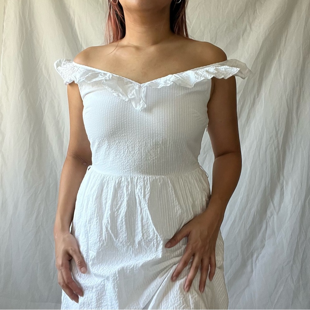 White Ruffle Dress